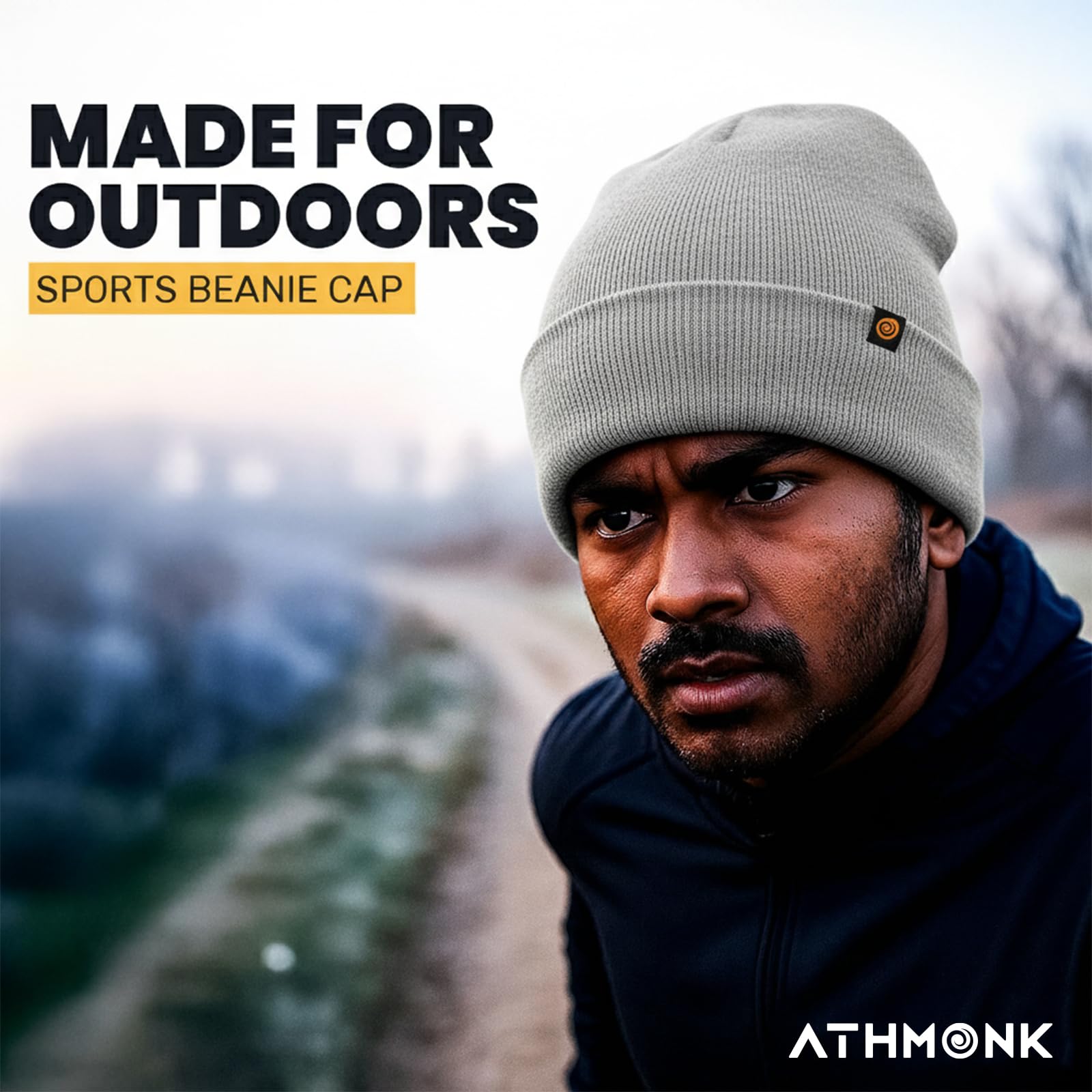 Athmonk Winter Woolen Beanie Cap for Men & Women | Warm Cuff Head Cap for Winters | Cold Weather Hat for Girls & Boys 100% Woollen Fabric Ultra Soft & Cozy | Garam Topi for Man